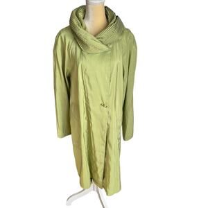 Mycra Pac Now Green Reversible Raincoat Pleated Hood EUC Size 1 S/M Runs Big